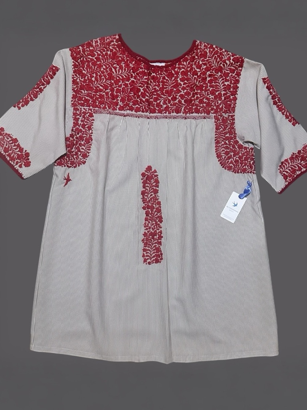 Mi Golondrina • NWT Hand Embroidered Amor Rosa Short Dress || Large